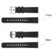 thumbnail image 4 of Rápido Desenganche Auténtico Cuero Reloj Banda 20mm Ancho Flor Vaca Cuero Reloj Correa para Hombres y Mujeres, Negro y Plata Tono, 4 of 8