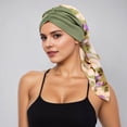thumbnail image 1 of Bohemian Floral Print Chiffon Headband with Forehead Ruffle and Long Tail for Versatile Boho Hair Accessory for Home and Leisure, 1 of 3