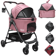 thumbnail image 1 of Carriola para Mascotas Cochecito para Perros y Gatos Pequeños - Medianos Transportadora Extraíble Ligera y Plegable con Freno - Rosa, 1 of 7