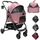 thumbnail image 1 of Carriola para Mascotas Cochecito para Perros y Gatos Pequeños - Medianos Transportadora Extraíble Ligera y Plegable con Freno - Rosa, 1 of 7