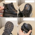 thumbnail image 2 of Splozh Girls Ankle Boots Kids Lace-up Glittery Combat Work Boot (Black, 3 Big Kids), 2 of 5