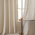 thumbnail image 4 of AIGIA Home Boho Curtains Natural Linen Chic Semi Blackout Bohemian Handmade Tassels Rod Pocket for Living Room 1 Panel, 4 of 4