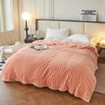thumbnail image 5 of Lightweight Wool Blanket for Summer Autumn Sofas Beds Travel All Seasons Soft Breathable Cozy Throw, 100 cmx70 cm, Coral, 5 of 9