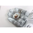 thumbnail image 4 of Sterling Silver Mother Of Pearl Necklace Pendant Oval Blister Freshwater Cultured Pearl Teardrop Designed for Adult Women, 4 of 4