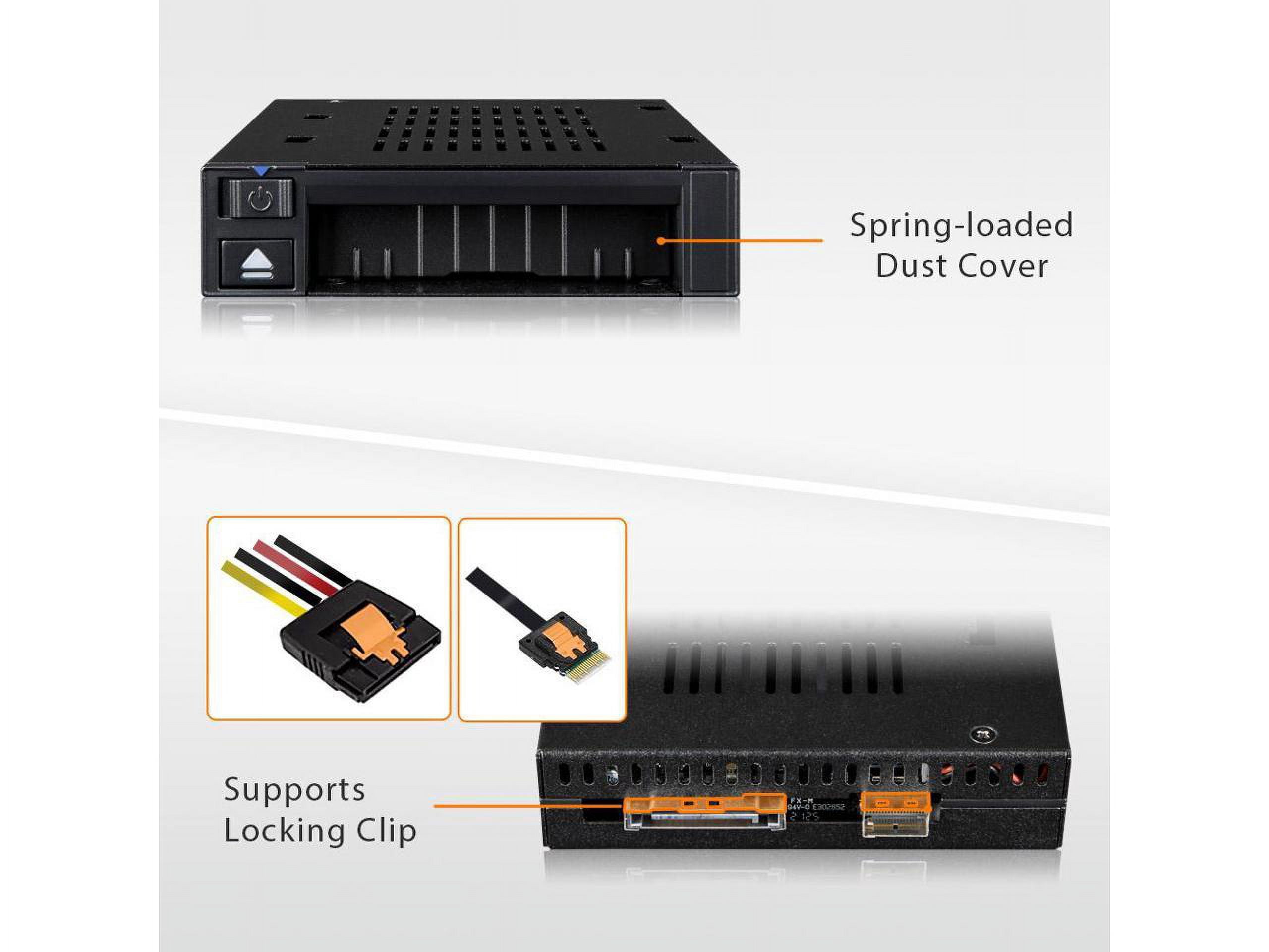 Icy Dock FlexiDOCK MB021VP-B Drive Enclosure for 3.5" U.2, PCI Express NVMe - SFF-8654 SlimSAS Host Interface Internal - Black (260561)