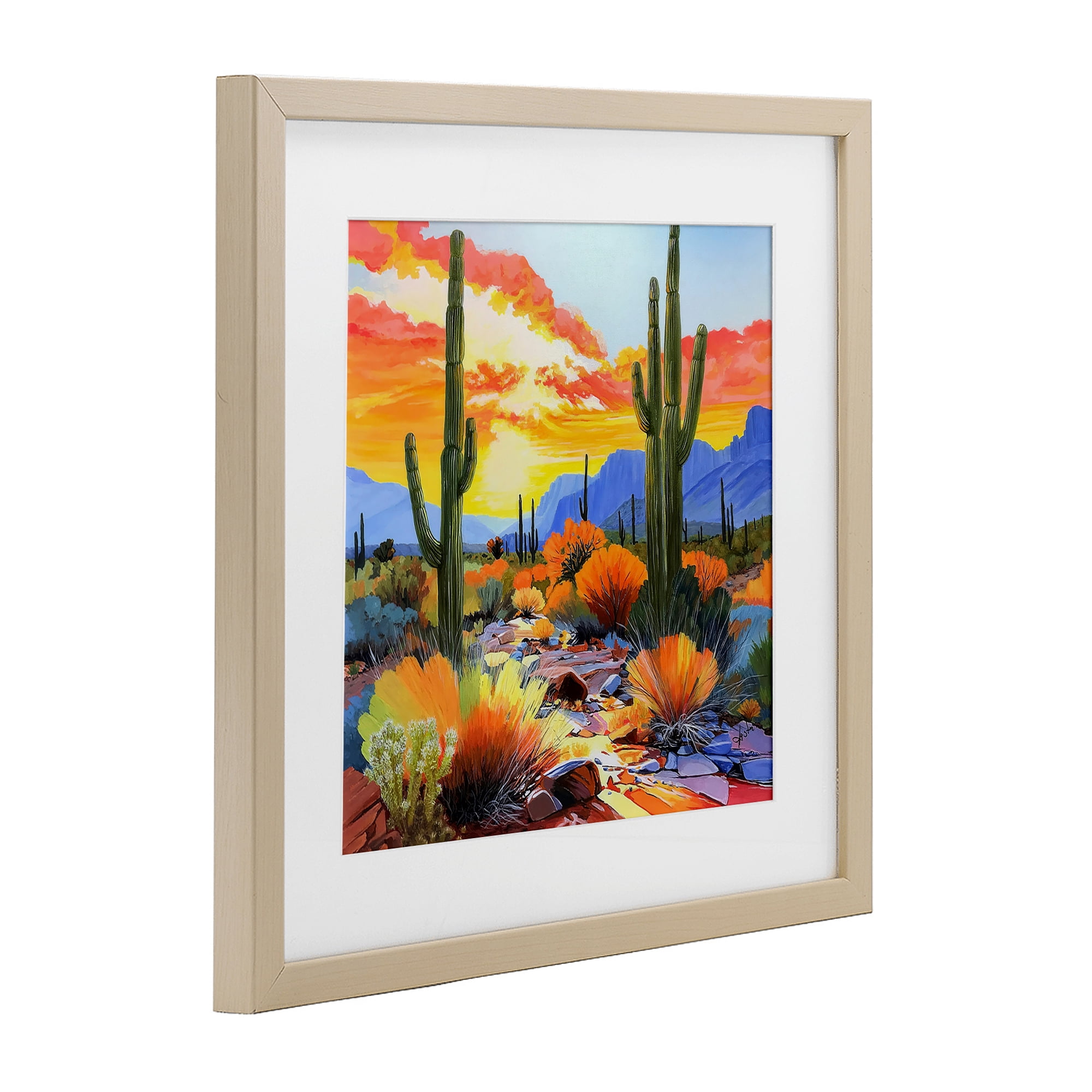Stupell Industries Desert Splendor Cacti Birch Framed Print Under Glass, design by John Jaster