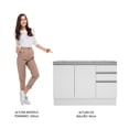 thumbnail image 3 of Mueble De Cocina 2 Puertas 3 Cajones 120cm Glamy Madesa - Blanco, 3 of 10