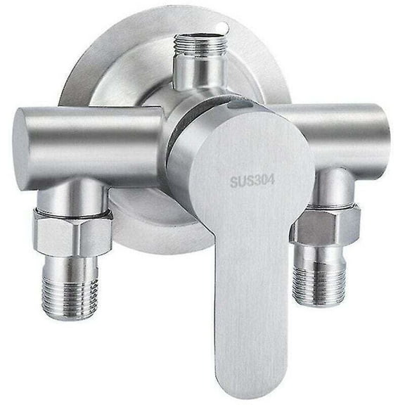 Stainless Steel Hot Cold Shower Tap Switch for Bathroom, 1 Piece 304 Exposed Shower Valve with Triangle Connection