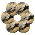 thumbnail image 2 of 6 Pcs Drink Coasters Sets with Holder Pads Cotton Cup Heat-Resistant Hot Mats for Table Protection Black Golden Marble, 2 of 7