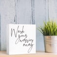thumbnail image 6 of Zomyto 5"x5" Funny Bathroom Wood Sign Wash Your Worries Away Wood Block Sign, 6 of 6