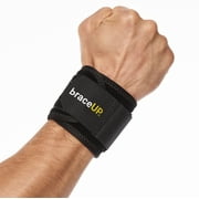 BraceUP Wrist Compression Strap, Wrist Wrap Wrist Band, Brace for Tendonitis, Tennis, Gym, Workout, One Size Adjustable
