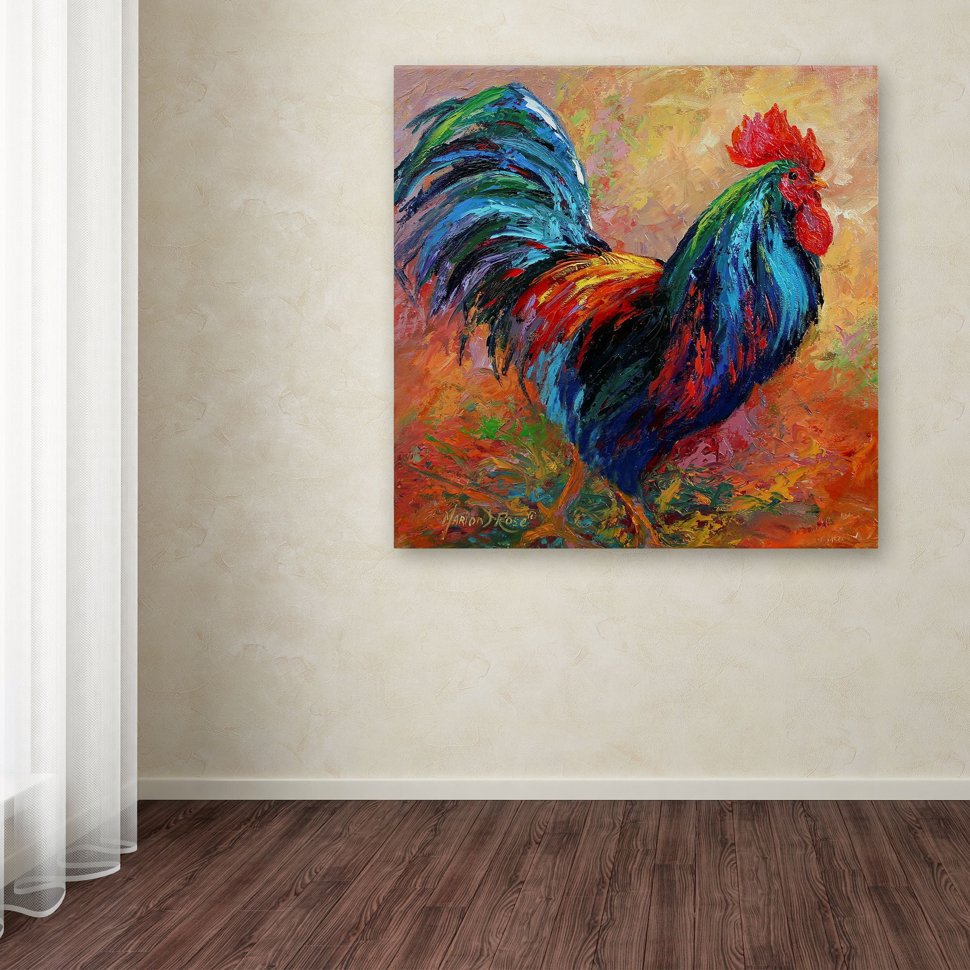 Trademark Fine Art 'Mr T Rooster' Canvas Art by Marion Rose