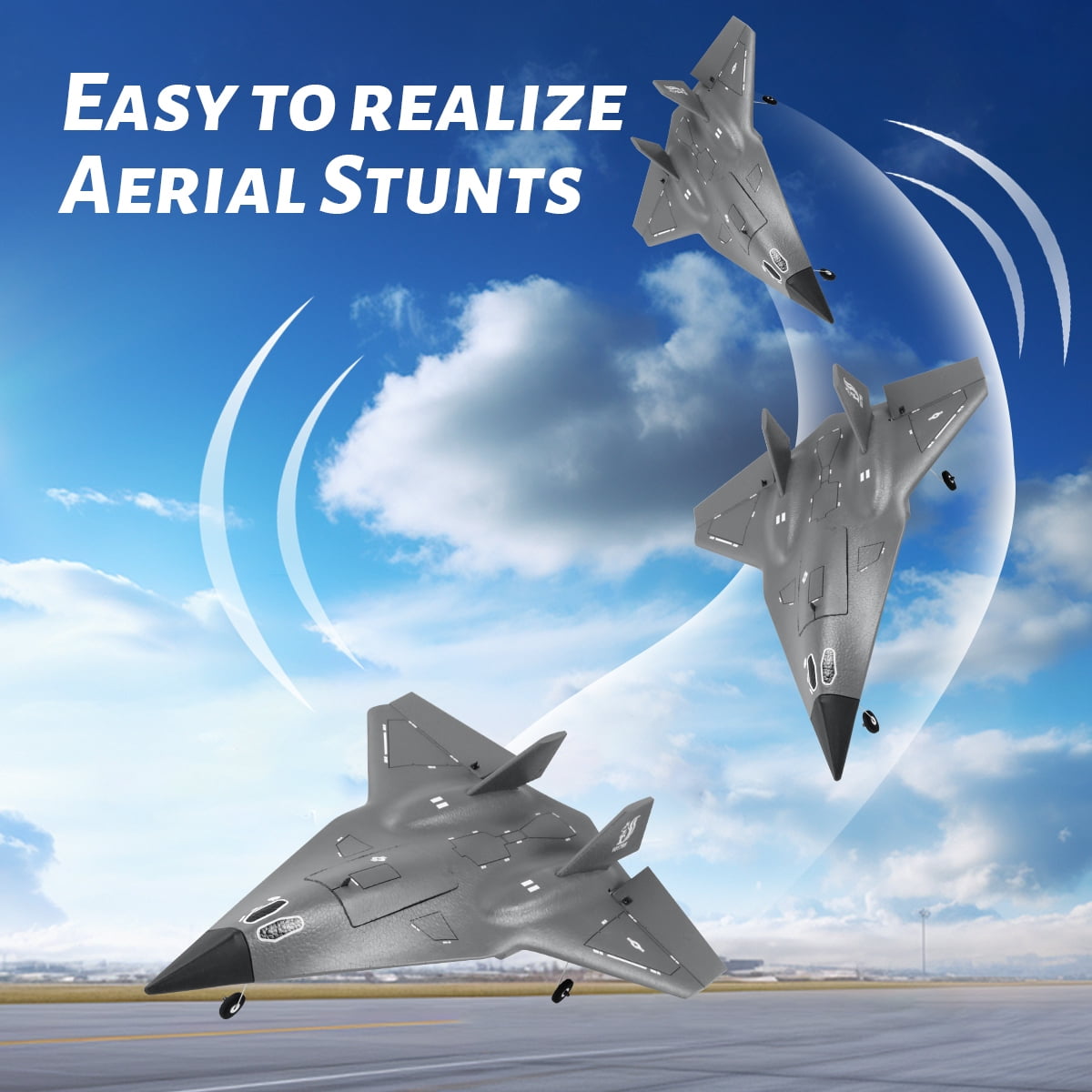 FX9672 RC Plane 4CH 2.4G Wireless Remote Control Airplane Jet Concealed Culvert Design with Powerful Motors Aircraft Toys For Children Gifts