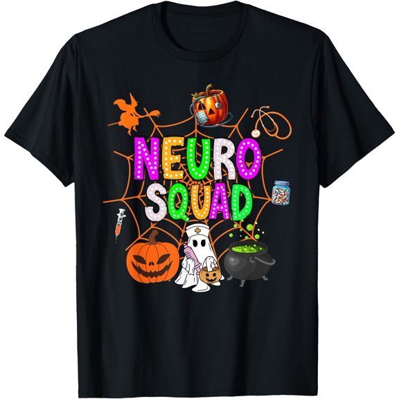 Spooky Neuro Squad Halloween Science Neurology Nurse Ghost T-Shirt , Vintage T-Shirt