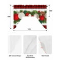 thumbnail image 6 of Christmas Balls Kitchen Curtains Swag Valance for Windows/Bathroom/Cafe, Winter Pine Branch Xmas Red Black Plaid Rod Pocket Drape Panel Swag Curtains Valance for Bedroom/Living Room 56"x36", 6 of 6