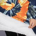 thumbnail image 3 of Oversized Wearable Blanket Hoodie,Colorful Tie Dye Pattern Sherpa Blanket Hoodie with Super Pockets,Super Warm Fuzzy Pullover for Women & Men, 3 of 6