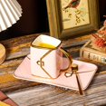 thumbnail image 3 of Set de tazas de café Zubebe Elegant en forma de bolso de mano de cerámica rosa, 3 of 6