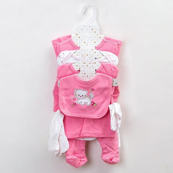 Ketyyh-chn99 0-3 Months Baby Boy Clothes Newborn Girl Gifts 2 Jumpsuits+2 Tops+2 Pants+Bib+Hat+Foot Covers 8PCS Size for 0-3 Months,Pink