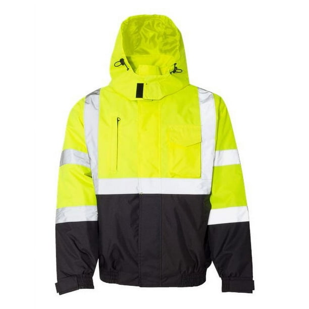 ML Kishigo - Chaqueta bomber económica de alta visibilidad para hombre, clase 3, lima, grande, ML Kishigo JS121-122