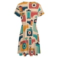 thumbnail image 5 of I Love Retro Colorful Short Sleeve Dress Women Summer Evening Dresses Ladies Sundress, 5 of 7