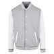 thumbnail image 1 of Build Your Brand - Chaqueta Basic College para Hombre (Gris Jaspeado, Blanco), 1 of 5