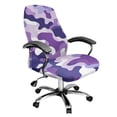 thumbnail image 2 of Xixirimido Purple Camo Print Computer Office Chair Covers Stretchable Soft Fit Universal Desk Rotating Slipcovers, Removable Washable Chair Protector Cover with Button, Large, 2 of 6