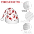 thumbnail image 4 of Haiem Bloody Hand Pattern Santa Hat Confortable Velvet Christmas Hat for Christmas Party Favors Fit for Adults and Kids, 4 of 6