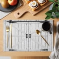 thumbnail image 2 of Farmhouse Wood Grain Placemats Set of 4 Vintage Country Barn Gate Grey Place Mats Indoor Wipeable Table Mats Washable Cloth Dining Table Placemats for Kitchen Holiday Party Home Decor 13x19 Inch, 2 of 9