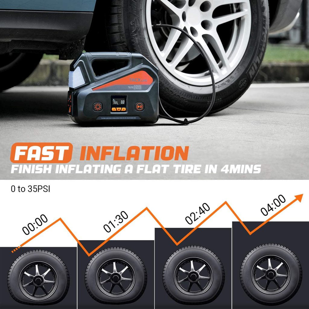 Portable Air Compressor with LCD Digital Pressure Details about   A6 Plus AC/DC Tire Inflator 