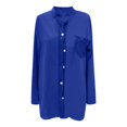 thumbnail image 5 of BYHONG Long Sleeve Shirts for Women Womens Button Down Shirts Plaid Shackets Business Casual Blouse Top Blue XL, 5 of 5