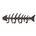 thumbnail image 3 of Hand Towel Holder, Wall Mounted Fish Bones Towel Rack Easy Installation 4 Hooks  For Home Type 2 14.2x4.3x0.4in, 3 of 8