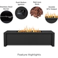 thumbnail image 4 of Real Flame Keenan 52" Rectangle Metal Propane Fire Pit Table in Black, 4 of 7
