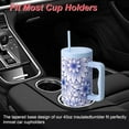 thumbnail image 6 of 40 oz Light Blue and White Floral Tumbler with Straw Lid,Insulated Cup Reusable Stainless Steel Travel Mug,Cupholder Friendly,Gifts for Women Men Him Her, 6 of 6