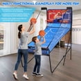 thumbnail image 6 of iYofe Basketball Arcade Game Indoor, Arcade Basketball Hoop 8 Game Modes, Electronic Basketball Shooting Machine, Foldable Frame, 6 Balls, Air Pump, Led Scoreboard, for Youth and Adults, 6 of 8