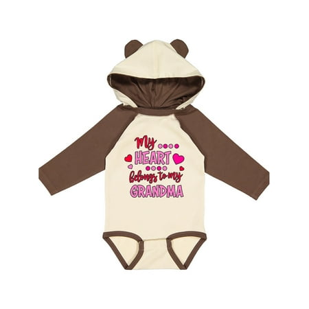 

Inktastic My Heart Belongs to my Grandma Gift Baby Boy or Baby Girl Long Sleeve Bodysuit