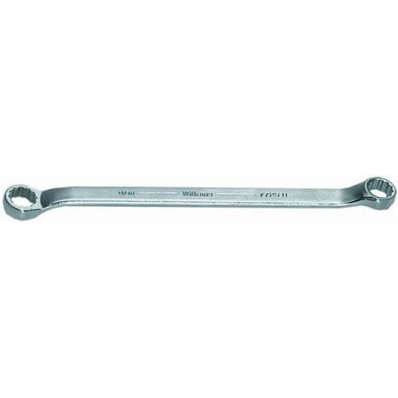 5/8" x 11/16" Double Head 10° Offset Box End Wrench - 12 Point SUPERTORQUE™ Box Ends. Satin Chrome Finish. Williams® USA # JHW7727A