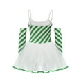 thumbnail image 4 of Sxiwei Women's Christmas Candy Cane Striped Mini Dress Ballet Dance Tutu Dress for Carnival Party Green 3XL, 4 of 7