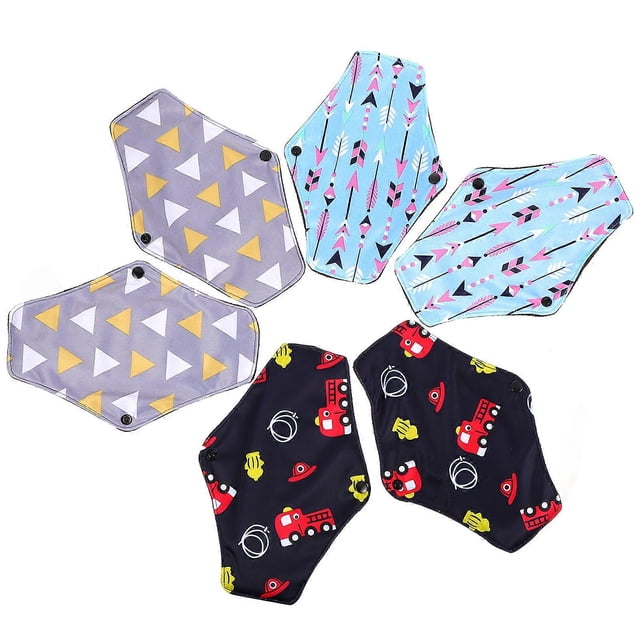 6pcs Sanitary Pads Reusable Washable Cloth Menstrual Pads Panty Liners