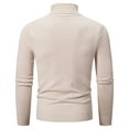 thumbnail image 4 of GA WEIHUA Fall Men's Turtle Neck Sweater Slim Fit Long Sleeve Pullovers Lightweight Waffle Knitted Solid Sweaters Fall Winter Undershirt with Ribbed Edge(Beige,XL), 4 of 8