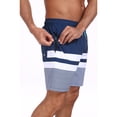 thumbnail image 4 of Mowujeit Mens Swim Trunks with Zipper Pockets Quick Dry Liner Bathing Suit-White stripe S, 4 of 8