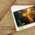 thumbnail image 3 of License Plate, Flaming Cross Decorative Front,Personalized Stainless Steel License Plate Cover For Men Women,12.2" X 6.2", 3 of 7