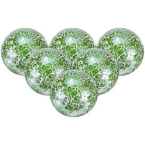 Uxcell 6-Pack Decorative Ball for Bowls, 2.4 Inch Mosaic Glass Balls Decorative Glass Orbs for Home Decor/Dining Tables [Light Green]