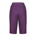 thumbnail image 5 of KIJBLAE Women's Summer Sleepwear Pajama Shorts Soft Comfy Lounge Capri Trunks Knee Length Lounge Shorts Striped Drawstring Bermuda Shorts Purple S, 5 of 5