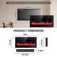 thumbnail image 5 of CRZOE 36 inch Recessed and Wall Mounted Electric Fireplace, Ultra Thin ad Low Noise, Fit for 2 x 4 and 2 x 6 Stud, Remote Control with Timer,Touch Screen,Adjustable Flame Color and Speed, 5 of 7