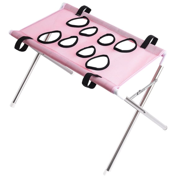 Foldable Pet Bathing Stand Pet, Hammock Stand with Stable Stainless Steel Frame & Quick-Dry Mesh Foldable for Trimming, Bathing, Brushing( Pink)