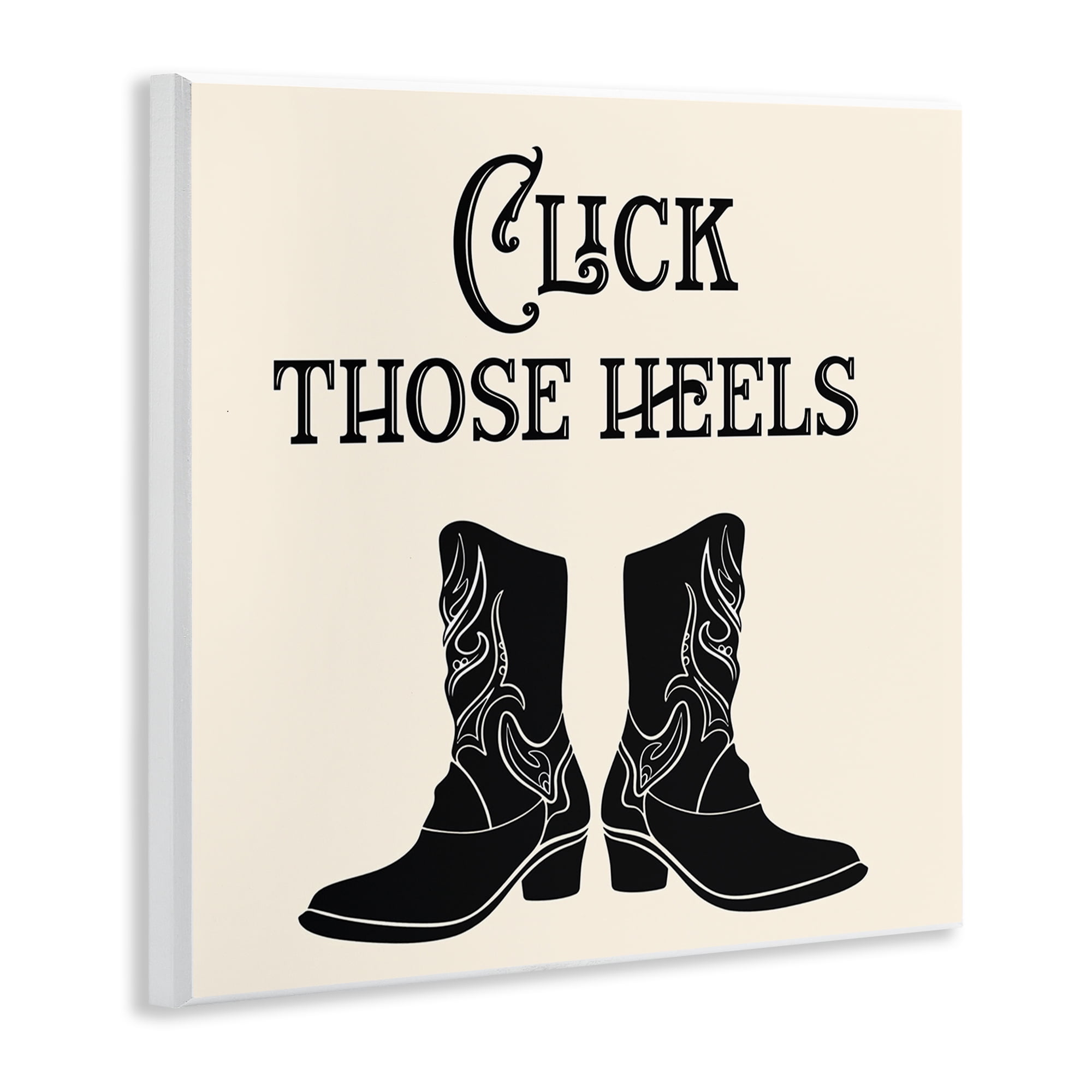 Stupell Industries Click Those Heels Cowgirl Fashion Painting Unframed Art Print Wall Art, 12 x 12