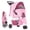 Pink, variant on edx 3 Wheels Pet Stroller, Dog and Cat Strollers, With Storage Basket and Cup Holder, Lightweight Travel Carrier, Breathable Mesh, Waterproof and Foldable for Small Pets Outdoor Walk, Black