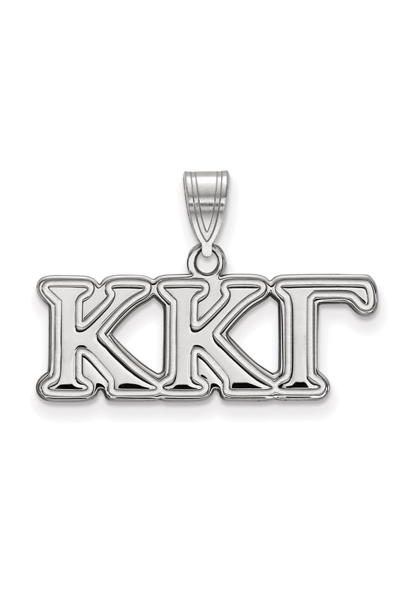 Sterling Silver LogoArt Kappa Gamma Sorority Greek Letters Medium Pendant Charm