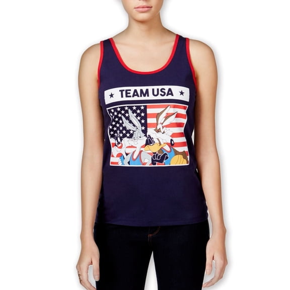 Freeze CMI Inc. Womens Looney Tunes Team USA Tank Top, Blue, Juniors, Large