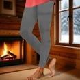 thumbnail image 2 of Olyvenn Fleece Lined Leggings Women Short Fuzzy Tummy Control High Waisted Soft Yoga Pants Winter Thermal Warm Leggings Dark Gray L, 2 of 6